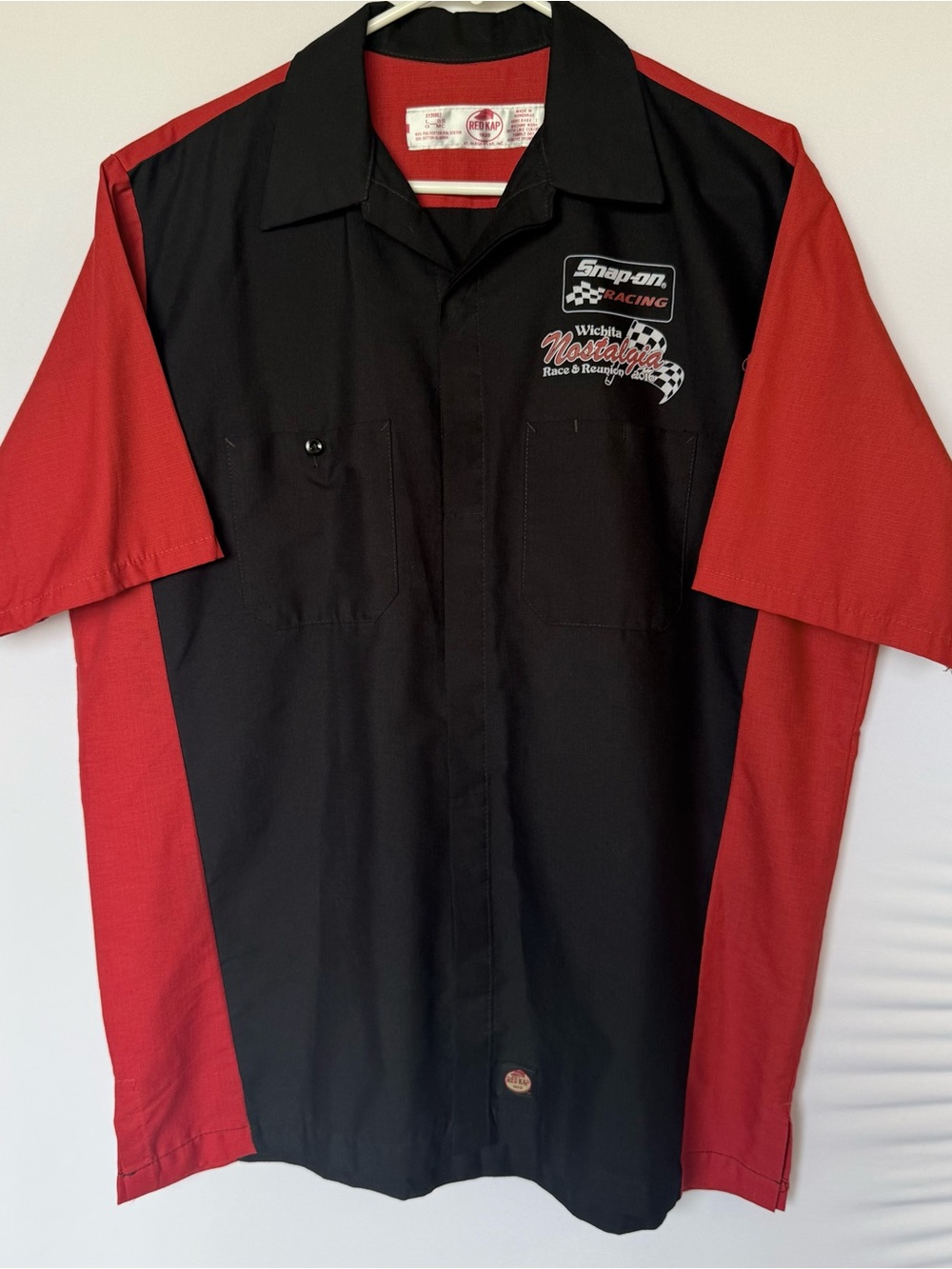 Red kap 2016 Snap on Racing Bowling Short Sleeve Work Shirt - Black & Red